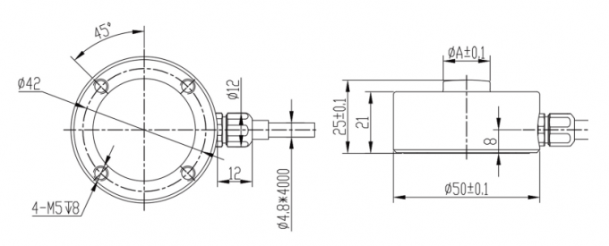 50 KN & 100 KN Capacity Pancake/Canister Load Cell CF-807 For Automation & Robotic Testing Button Pancake Load Cell 0