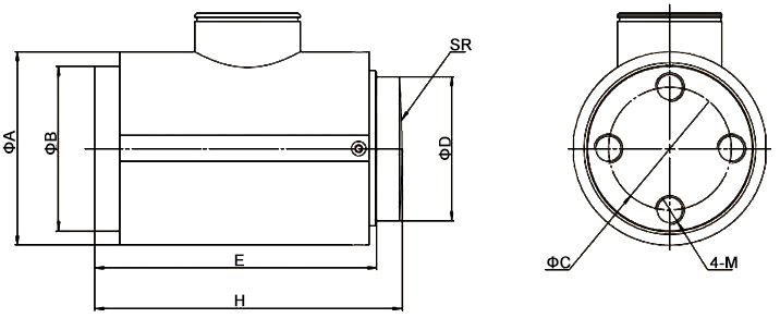 Compression load cell column type 15 ton to 200 ton dimension