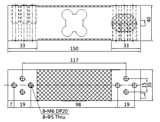 Digital load cell size