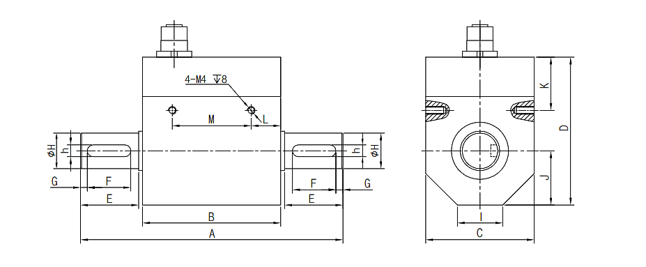 101/102 Series Dynamic Torque Sensor Dimensions