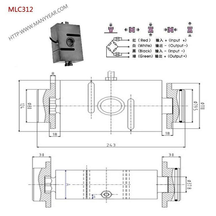MLC312 load cell dimension