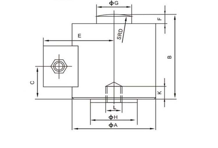 MLC401E Compression force load cell dimension