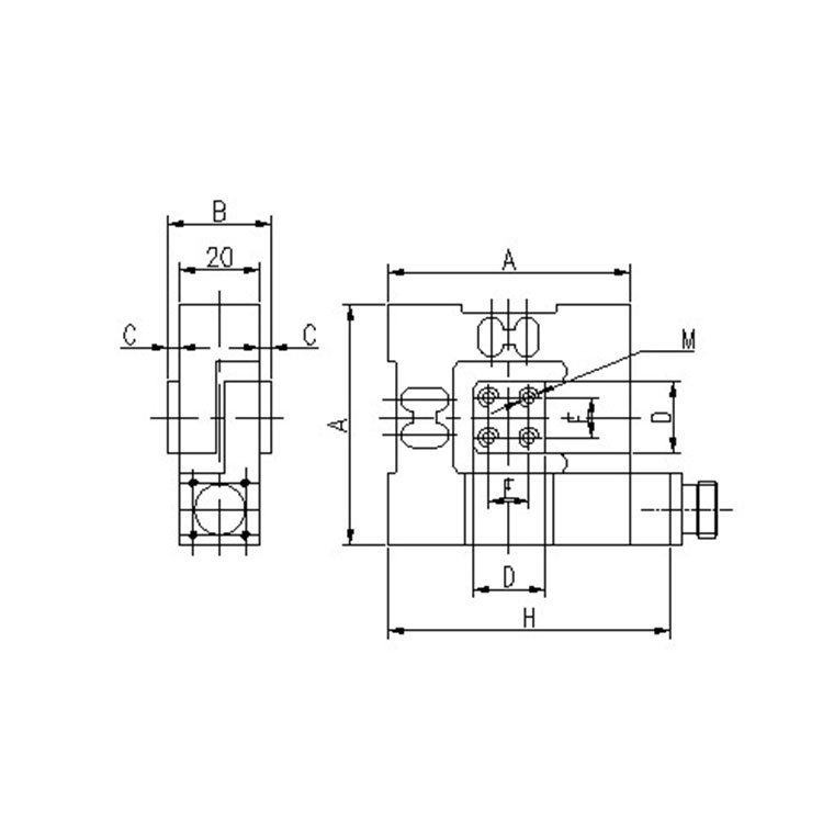 MLC5903C Multidirectional force sensor dimension
