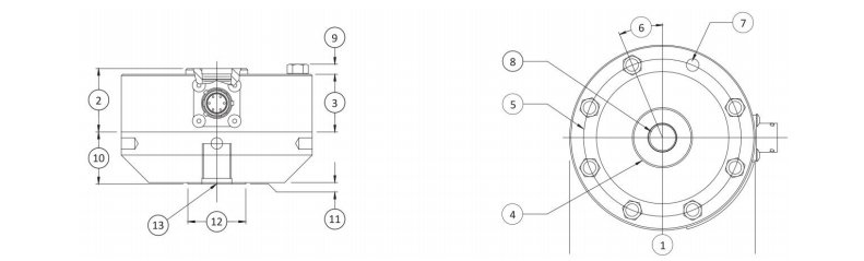 H1200 Standard Spoke-Type Force Sensor (Small Range)