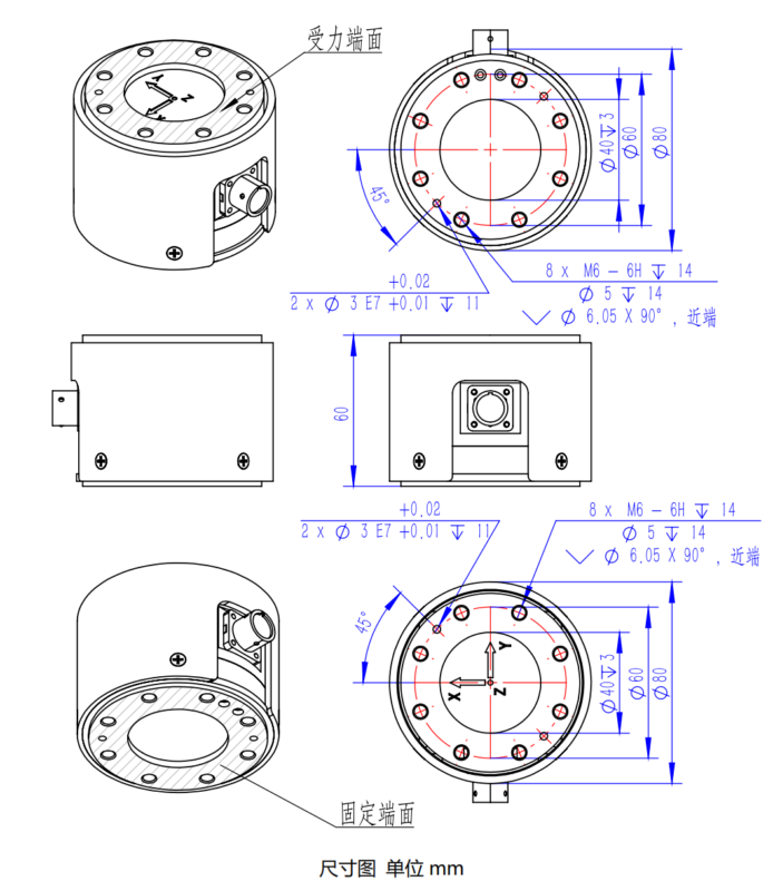 3KA80 Series Three-Component Sensor