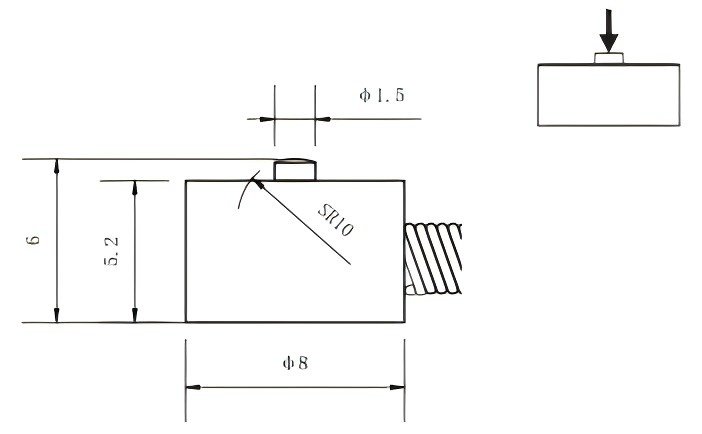 small size button force sensor drawing
