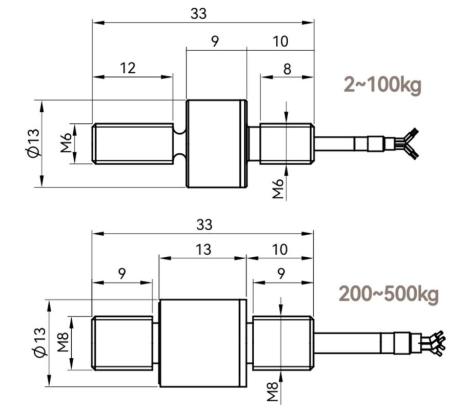 compression and tension force sensor 20N~5KN drawing