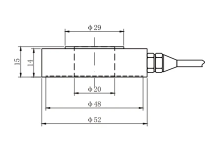AM44B Dia20*H22mm Automation industry Through Hole Miniature Force Sensor miniature Load Cell 20,50,100,200,300,500,1000,2000N drawing