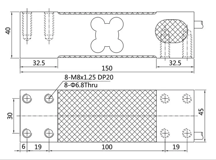 AP62C single point load cell drawing