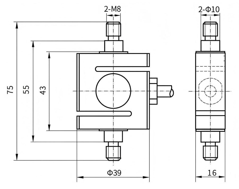 Alloy Steel S Type Tension Load Cell Force Sensor For Belt Scales for size