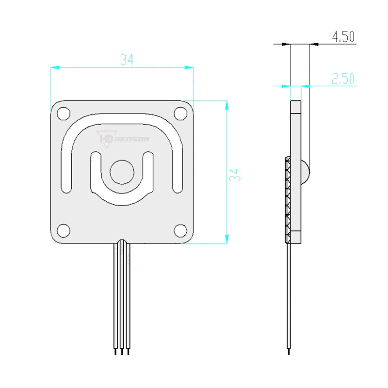 Flat Micro Strain Gage Half Bridge Load Cell For Smart Weighing Applications for size