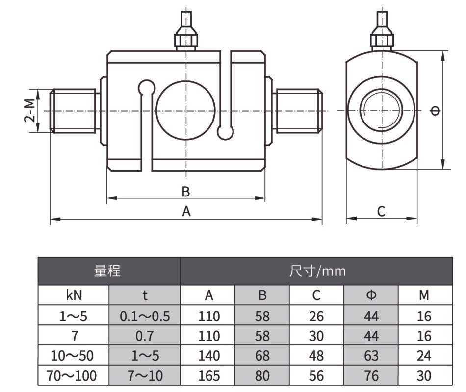 HBTLSF3013BC Alloy Steel S Type Tension Load Cell Force Sensor For Belt Scales