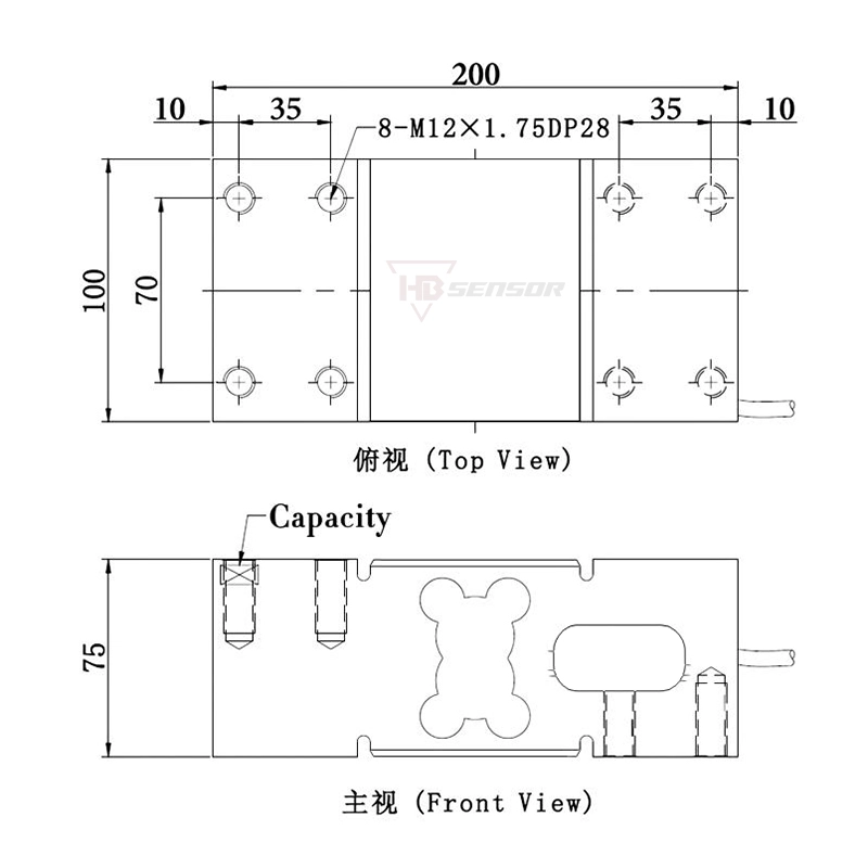 High profile platform load cell aluminum alloy weight sensor for size