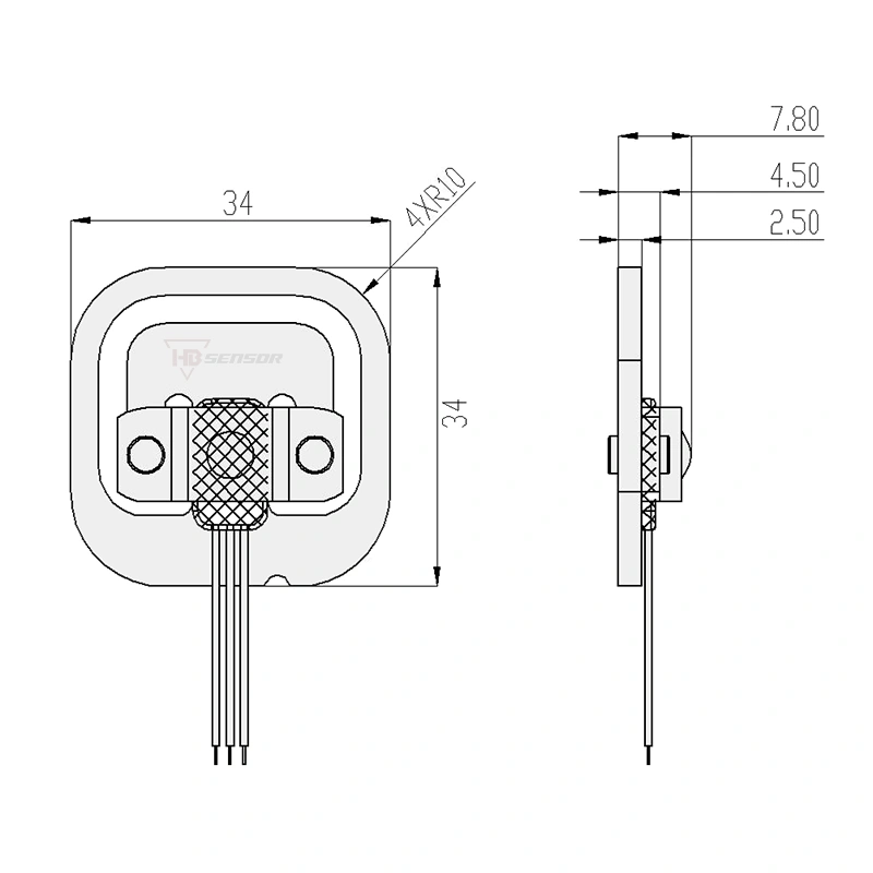 Micro Half bridge Load Cell 50kg For Bathroom Scales size