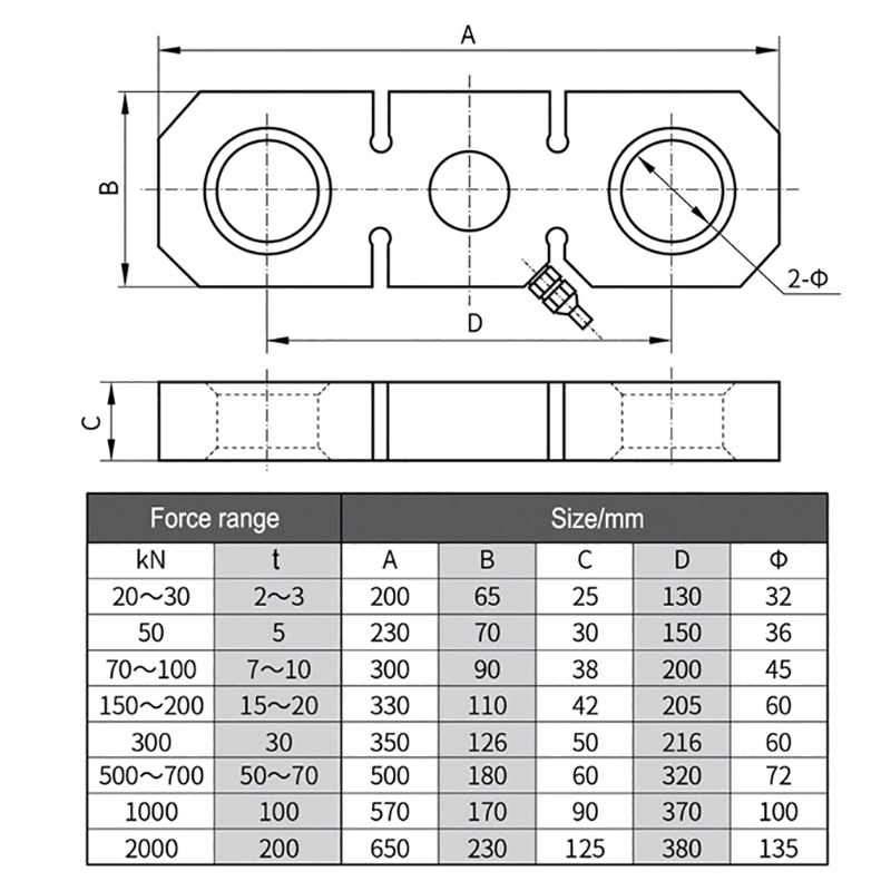 S Type Tension Load Cell Force Sensor for Crane Scales for size